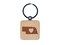 Nebraska State with Heart Engraved Wood Square Keychain Tag Charm